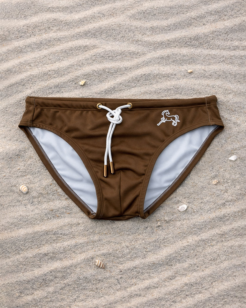 Brown Swim Briefs